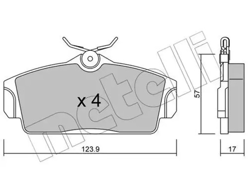 Brake pads 0305 - 22-0305-0, metelli