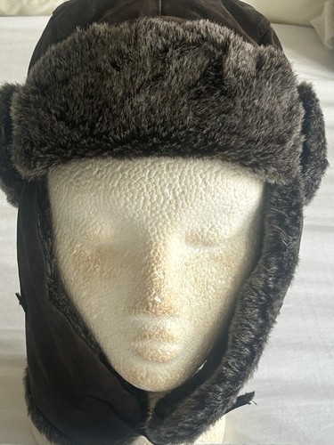 Mens brown leather trapper - brown, trapper’s