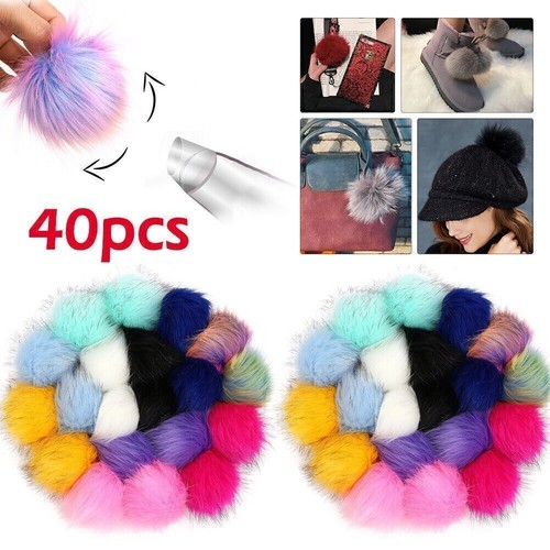 40pcs colorful faux fur pom - fur,