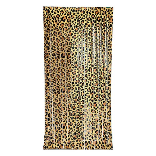 Leopard print fringe curtain - leopard,