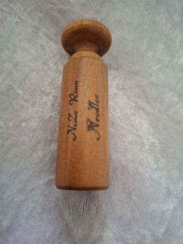 Wooden turned needle - needle, case