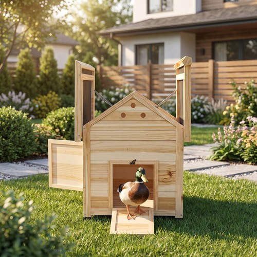 Pawhut wooden duck house - pawhut,