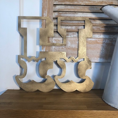 Rustic gold metal letter - gold,