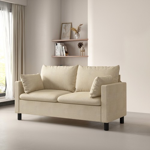 Seater linen fabric loveseat - fabric,