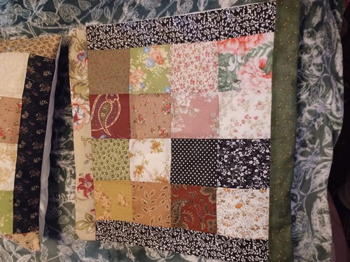 Pair patchwork cushion - of,
