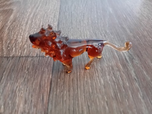 Vintage glass lion figurine - vintage,