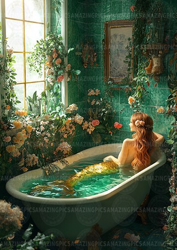 Mermaid bathroom fantasy - bathroom,