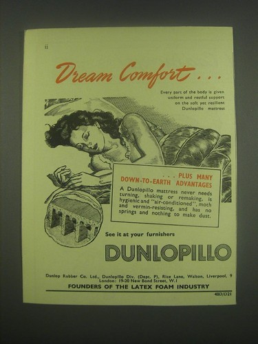 1949 dunlopillo mattress - mattress, ad