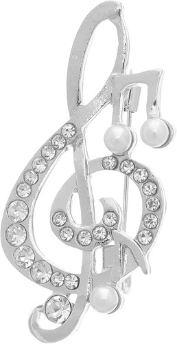 Treble clef brooch pin - clef,