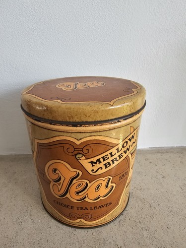 Vintage tea canister tin - vintage,