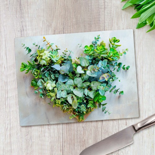 Green foilage heart glass - foilage,