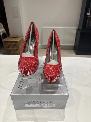 Red diamanté platform - platform, high
