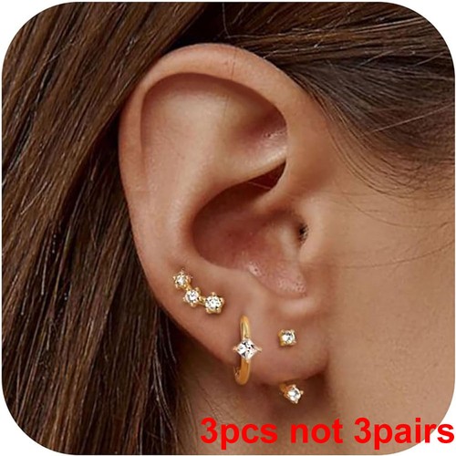 3pcs sterling silver stud - sterling, hoop