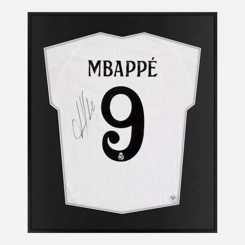 Framed mbappe signed shirt - framed,