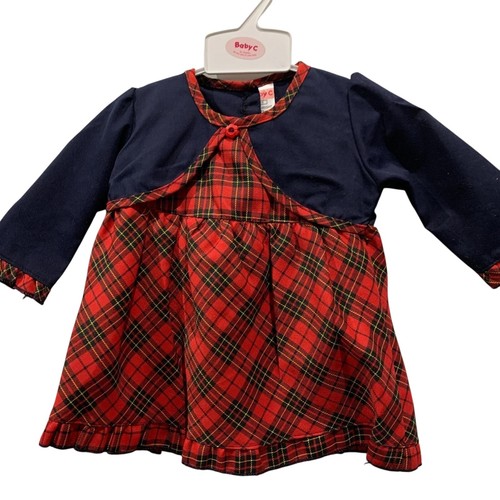 Dress baby girls tartan - tartan, red