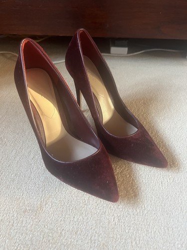 Aldo deep red burgundy velvet - burgundy,
