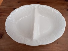 Wedgwood Coalport Embossed Countryware Oval Divided Vegetable Bowl 10" Fault
