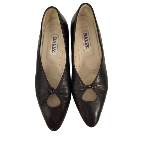 Bally black leather pointed - black,