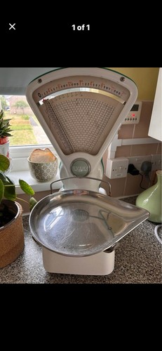 Vintage white kitchen scales - vintage,