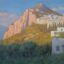 Willem Welters Capri Italy Vesuvius Coast Oil on Painting Board Signed Early 20th century