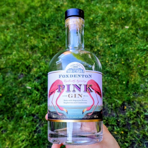 Foxdenton pink gin empty glass - foxdenton,