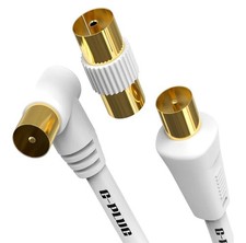 3m Coaxial TV Aerial Cable Right Angled Extension Lead Male to Male Antenna RF