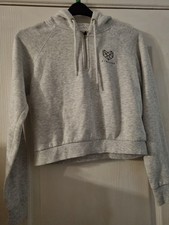 Pink Soda Grey Cropped Hoodie