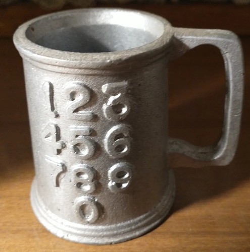 Vintage pewter metal abc 123 - pewter,