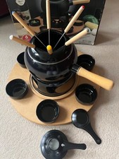 Vintage, Airedale Fondue Maxi, Six Person Party Set w Dishes, Utensils