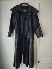 Long Black Duster Riding Coat Genuine Leather In Mint Condition