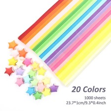 1000 PCS Origami Star Paper Strips - Pre-Cut Lucky Star Folding Paper