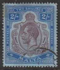 Malta 1914/21 Purple & Bright Blue/Blue SG86 used