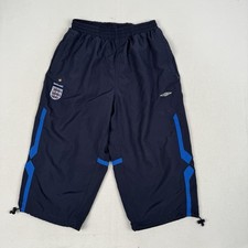 Vintage 2000s Umbro England Football Long Baggy Shorts Wide Leg 3/4 Length Large