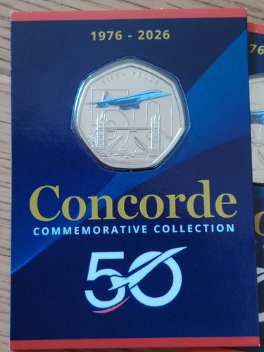 50p concorde 1976 2026 - 50p, 1976-2026