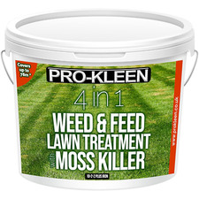 Pro-Kleen 4 in 1 Weed and Feed Lawn Treatment with Moss Killer - Greens Grass, K