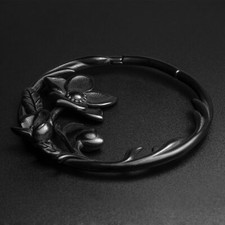 Blossom Flower Black PVD Hoop
