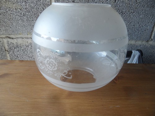 Etched globe oil - oil, lamp