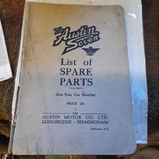 AUSTIN SEVEN LIST OF SPARE