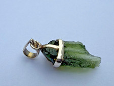 Moldavite Pendant High Quality Mark Bajerski Grade AA Maly Chlum Sterling Silver