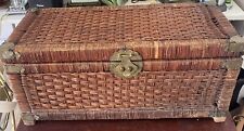 Vintage Wicker Campaign Trunk