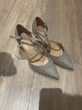 ROLAND CARTIER CHAMPAGNE GOLD SHIMMER CRYSTAL LOW HEELS SHOES UK6