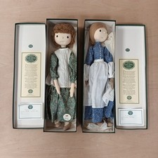 Vintage Pair of Sally Johnson's Rag Dolls Country Collection ~ Made in England