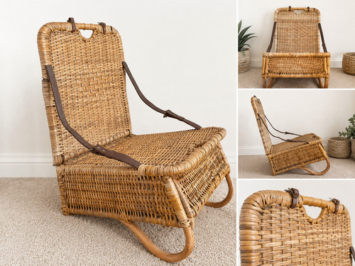Vintage rattan fishing - vintage,
