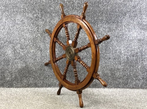Decorative wooden ships wheel - wooden,