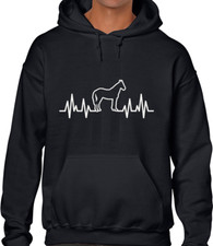 HORSE HEARTBEAT ECG EKG HOODY HOODIE ANIMAL LOVER EQUESTRIAN COOL GIFT IDEA