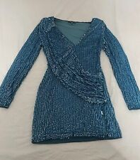 Peace and love blue, party dress for women size 10