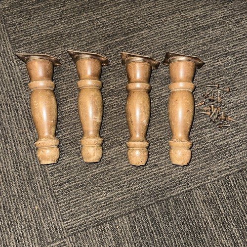 Vtg solid oak wood turned - vtg,