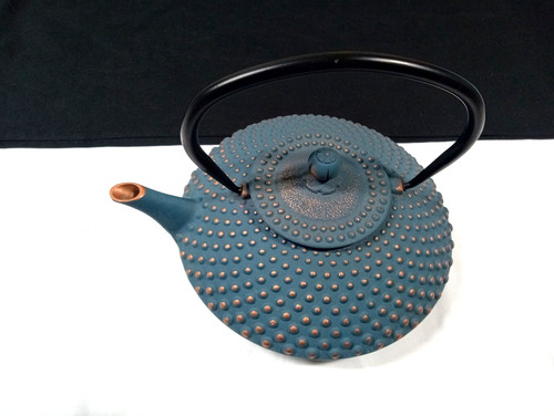 Cast iron hobnail teal tea - cast,