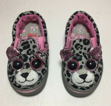  Toddler Girls Leopard Slip on Sneakers Size 5 Jumparoos