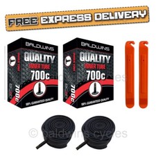 PAIR 700 x 40c SCHRADER CAR Valve Bike Cycle Inner Tubes + BALDYS TYRE LEVERS